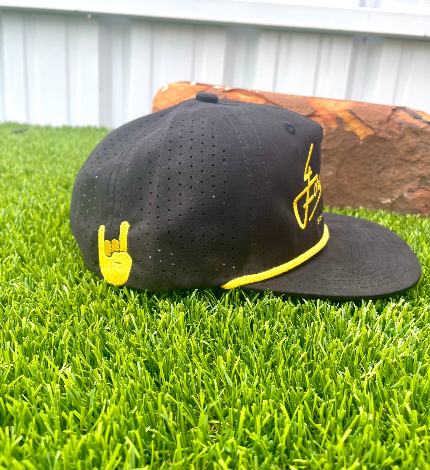 4Football Black/Gold Rope Flat-bill - Steers