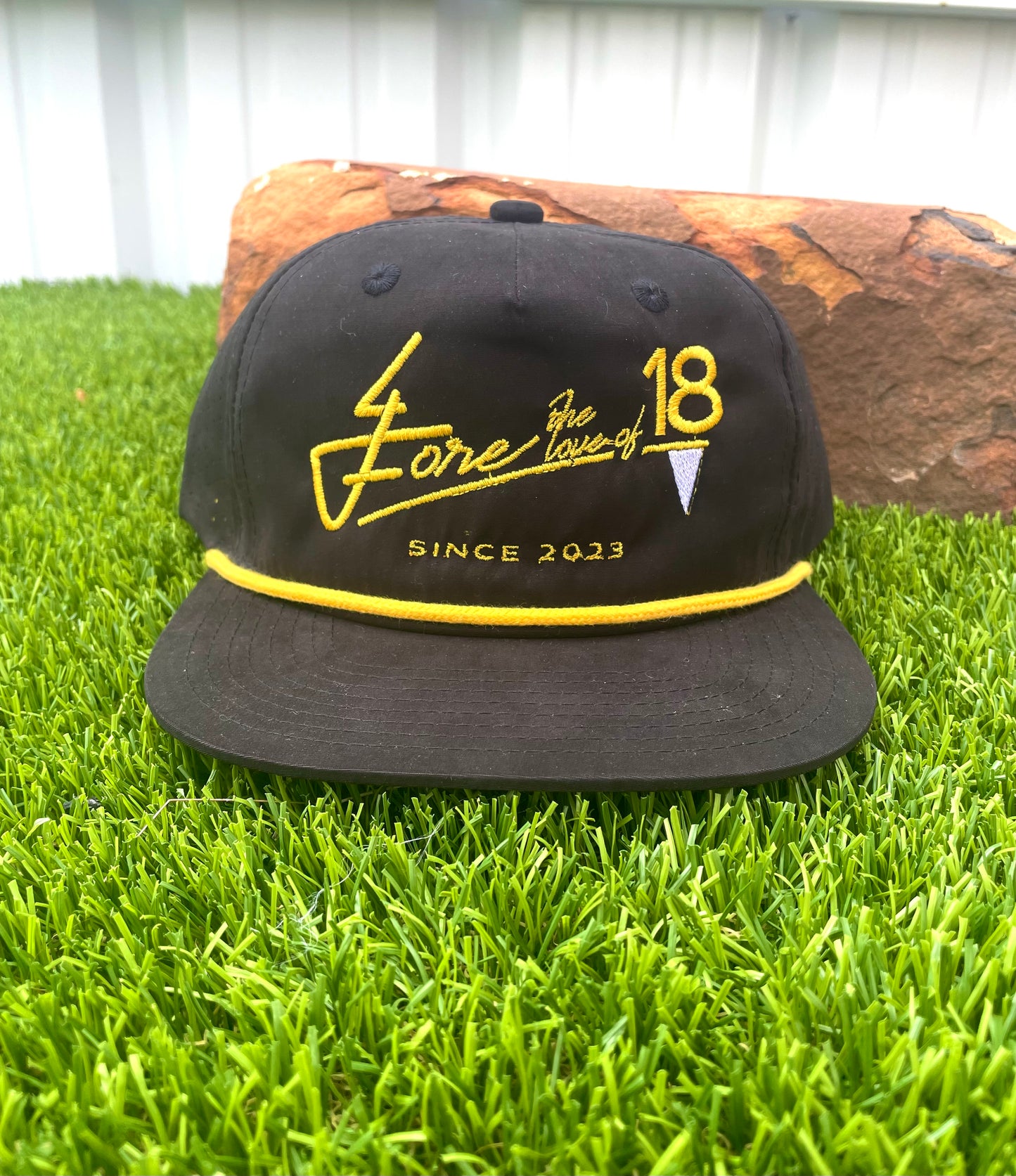 4Football Black/Gold Rope Flat-bill - Steers
