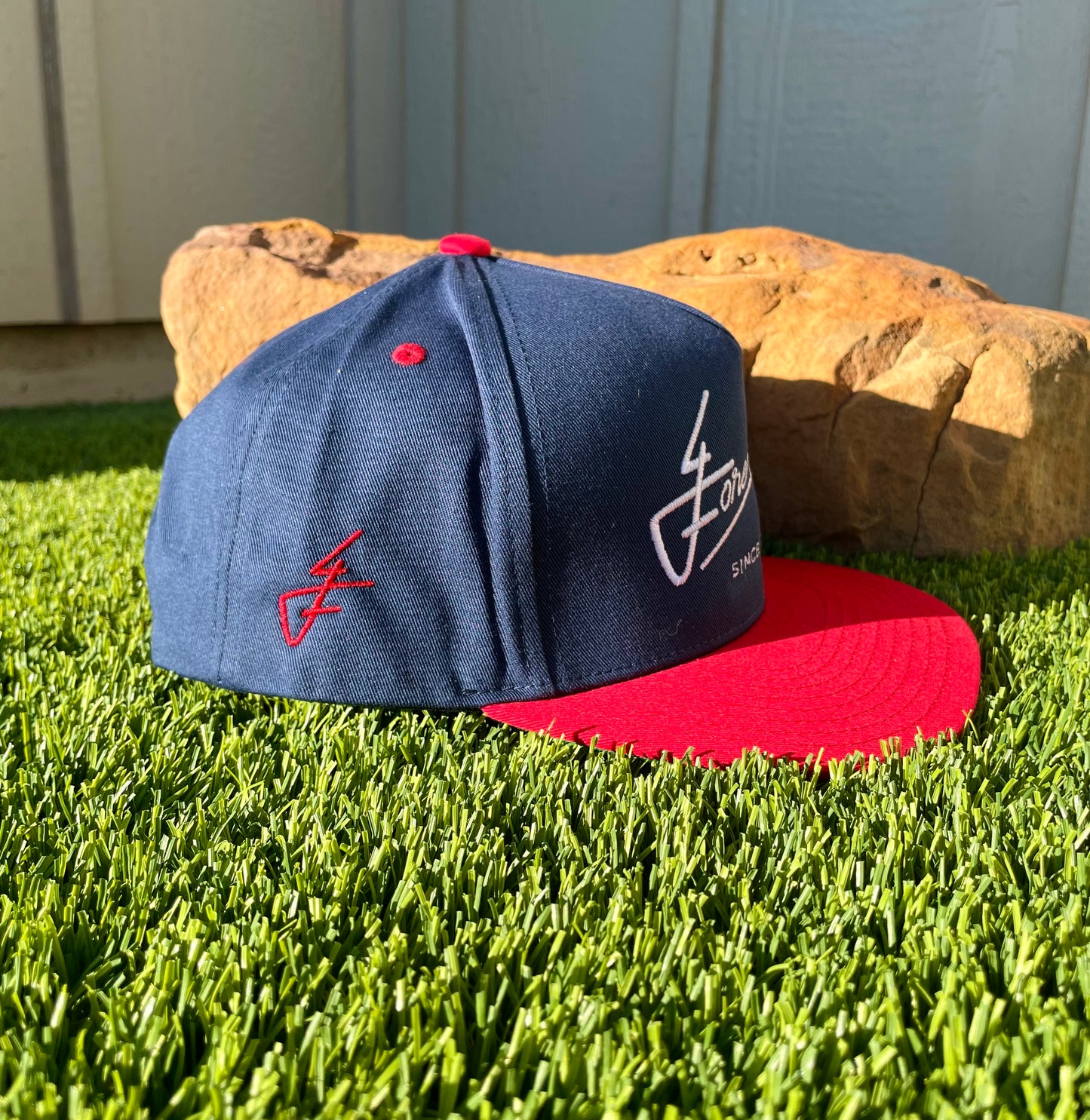4ForeTH of July Blue/Red Flat Bill SnapBack Horizontal/4F Logo