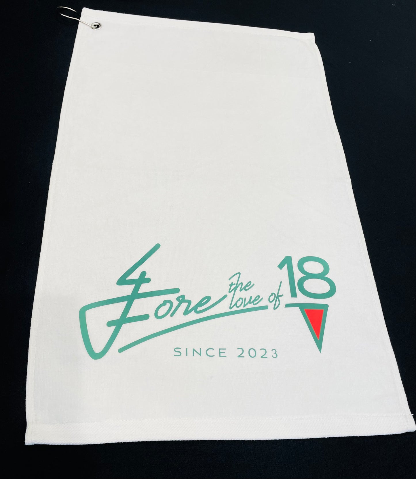 White Golf Towel Horizontal Logo