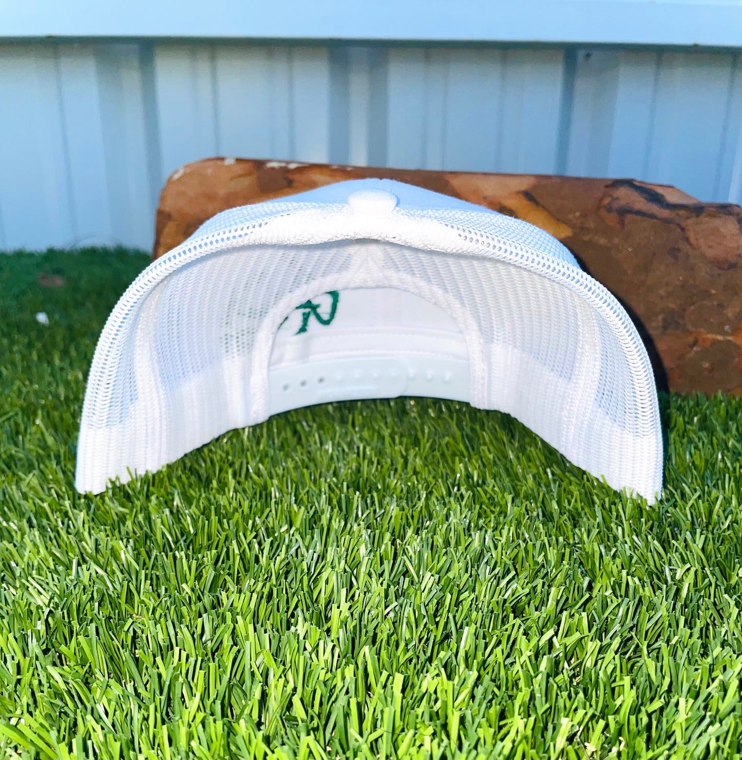 Trucker Style White Round Left Logo