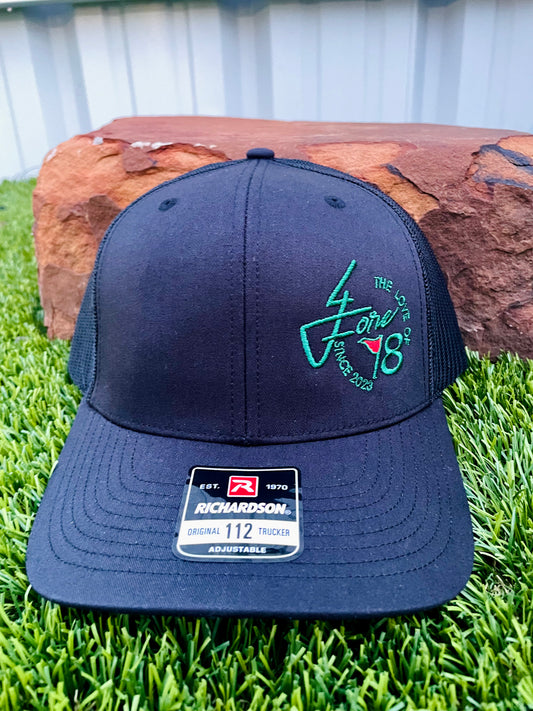 Trucker Style Black Round Left Logo