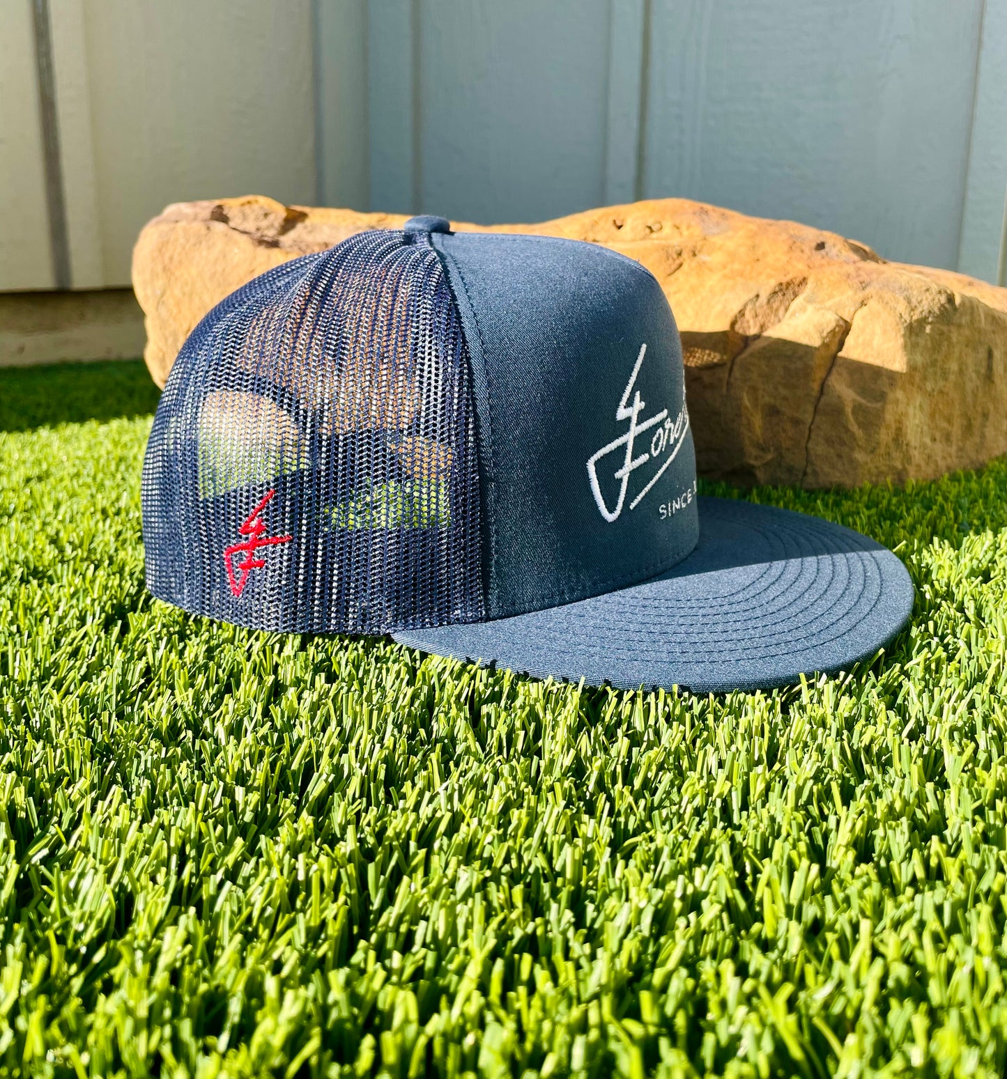 4ForeTH of July Trucker Style Blue SnapBack Horizontal/4F Logo