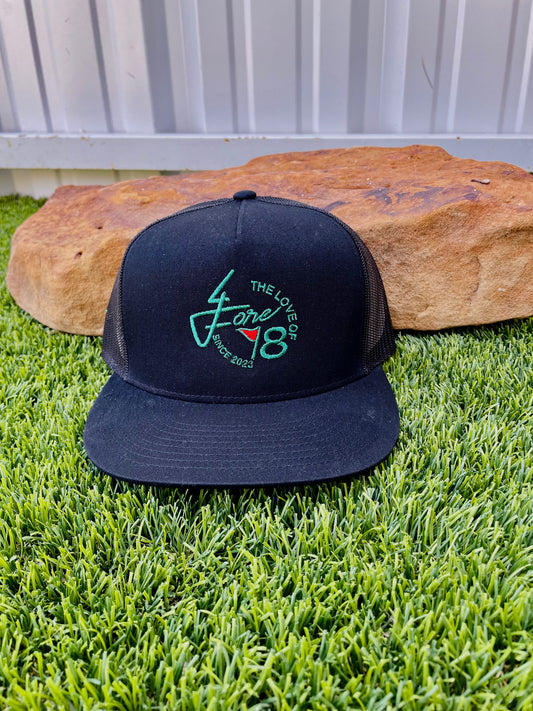 Trucker Style Black SnapBack Round/4F Logo