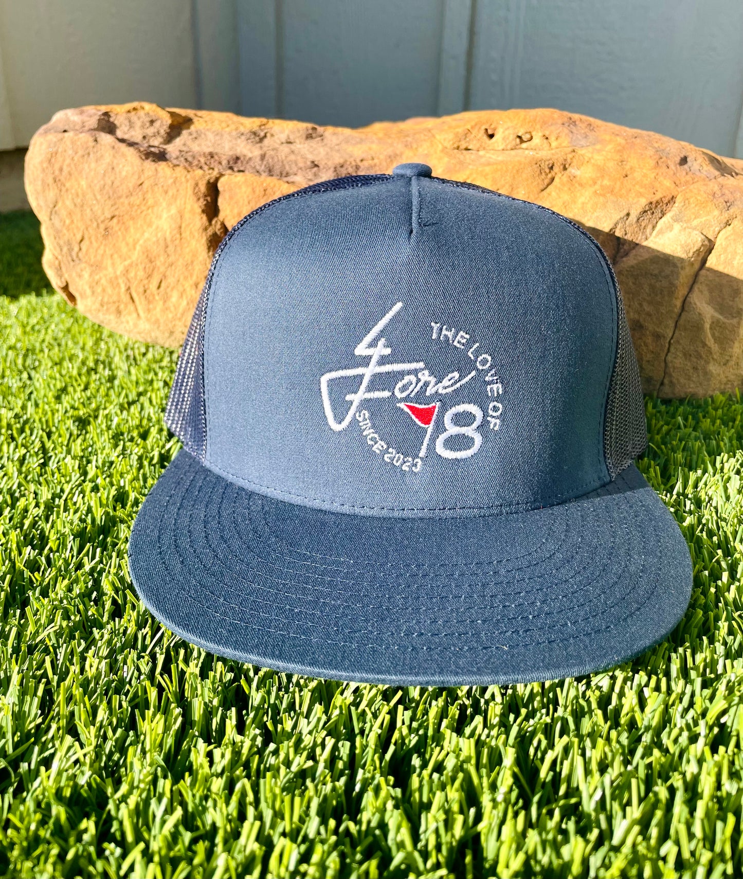 4ForeTH of July Trucker Style Blue SnapBack Round/4F Logo