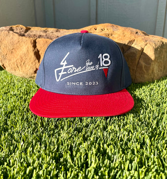 4ForeTH of July Blue/Red Flat Bill SnapBack Horizontal/4F Logo