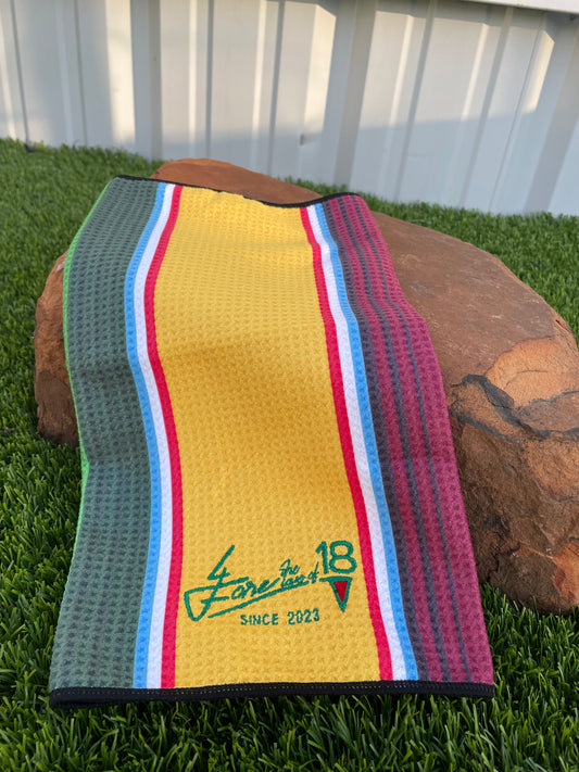 Serape Cinco De Mayo Golf Towels Horizontal Logo